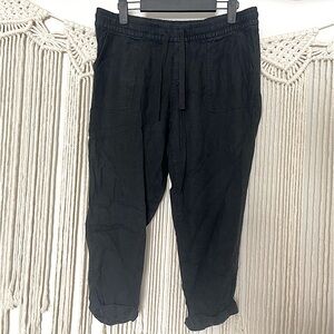 Old Navy Minimalistic Cuffed Capri Linen Pants Old Money Pants Boho Chic Sz MP